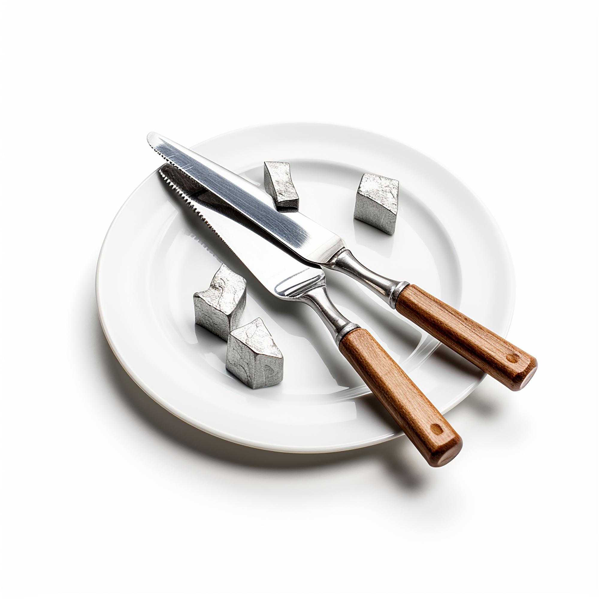 Dettaglio stoviglie e piatto pronto